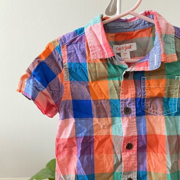 🦋 18 Month Cat & Jack Plaid Button Down Shirt 🦋 - Picture 4 of 6